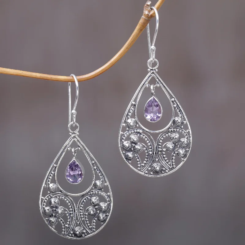 - Pet monitor with cameraBali Crest Amethyst and Sterling Silver Dangle Earrings