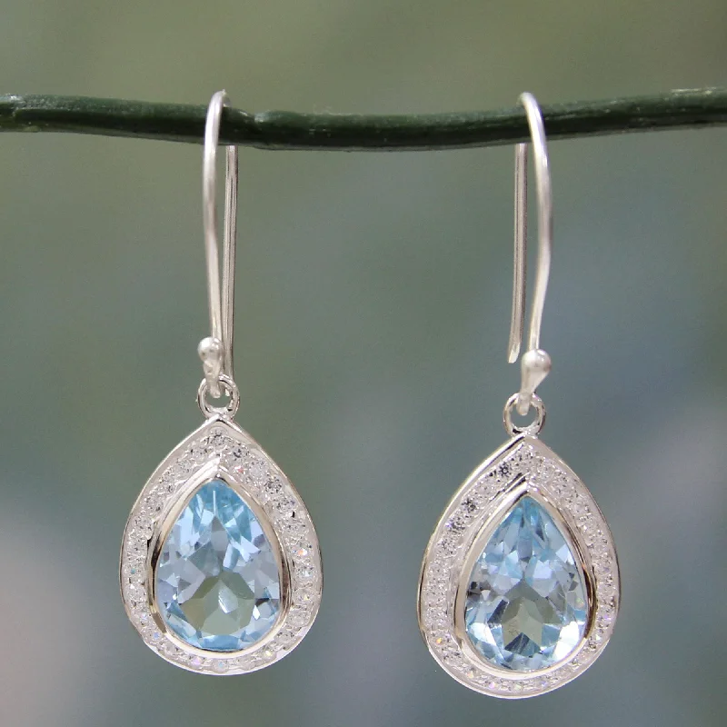  -Anti-slip claw protection raincoat FOR dogsAzure Dewdrop Sterling Silver and 3 ct Blue Topaz Dangle Earrings