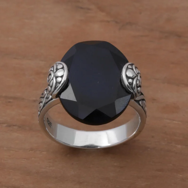 - Organic cotton dog bibsMysterious Oval Oval Onyx and Sterling Silver Cocktail Ring from Bali