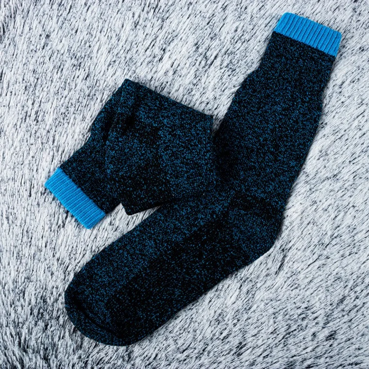 ---Ladies Crew Heat Control Socks, Blue