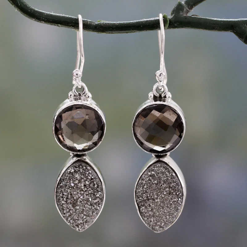 - Solid wood cat climbing frame customizedStormy Night Sterling Silver Dangle Earrings with Drusy and Smoky Quartz