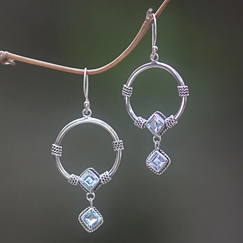 - Solid wood cat climbing frame customizedRings of Happiness in Blue Sterling Silver Blue Topaz Dangle Earrings from Indonesia