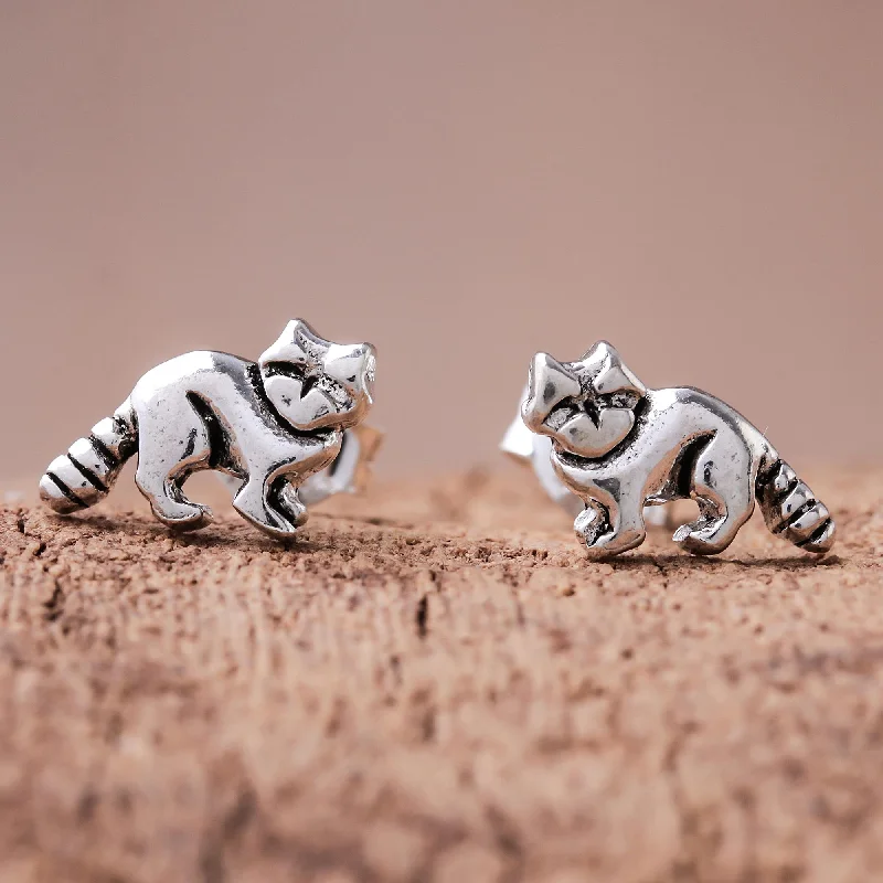 - Custom pet birthday cakeRaccoons Sterling Silver Raccoon Stud Earrings from Thailand