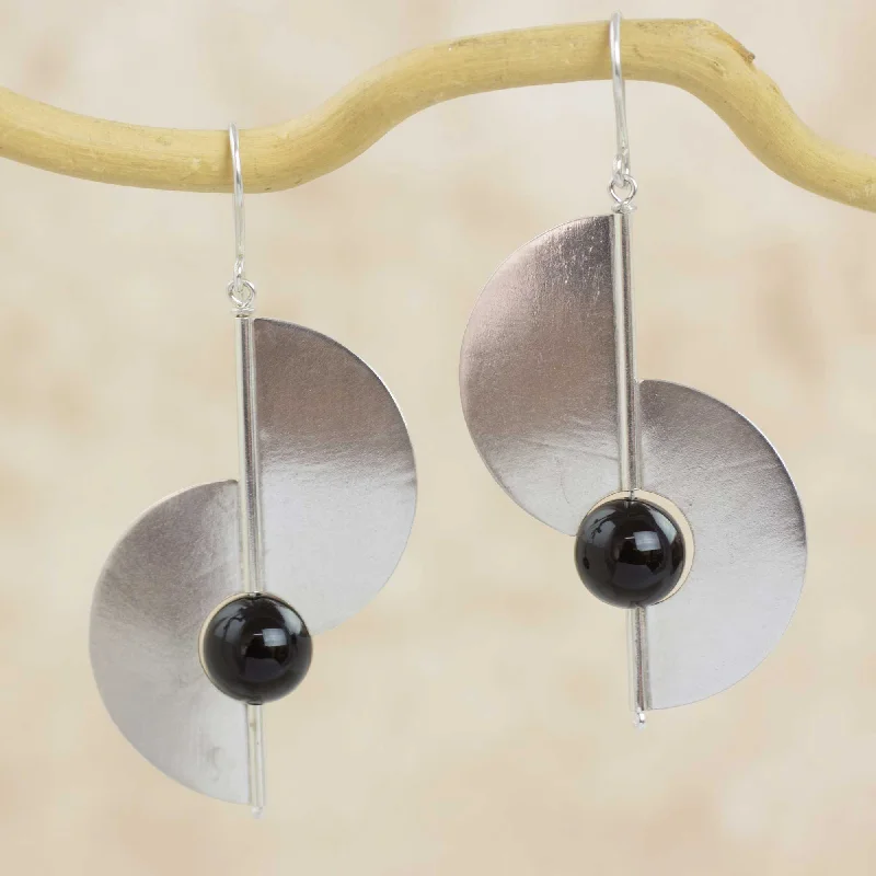 - Pregnant cat delivery room warming boxTwo Moons Modern Geometric Sterling Silver and Onyx Hook Earrings