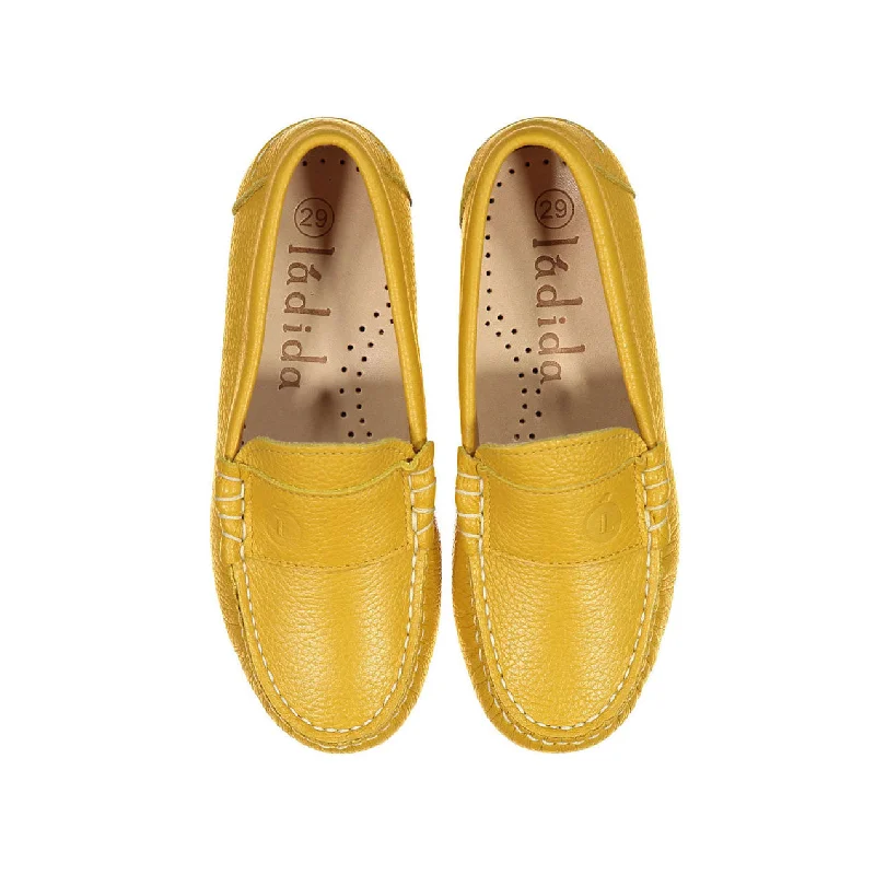 ---Ladida Mustard Leather Loafer