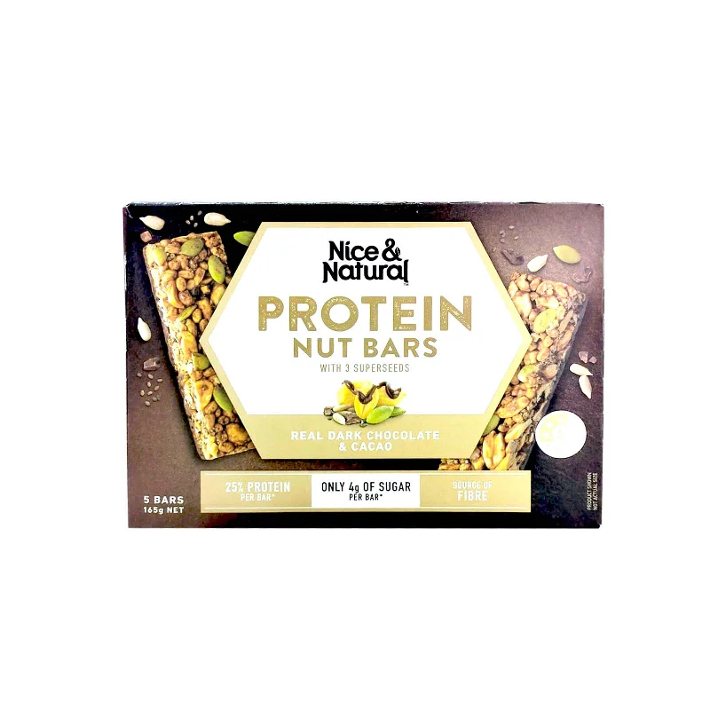 - Foldable and portable cat bagNice and Natural Protein Bar Dark Chocolate Flavour 165g