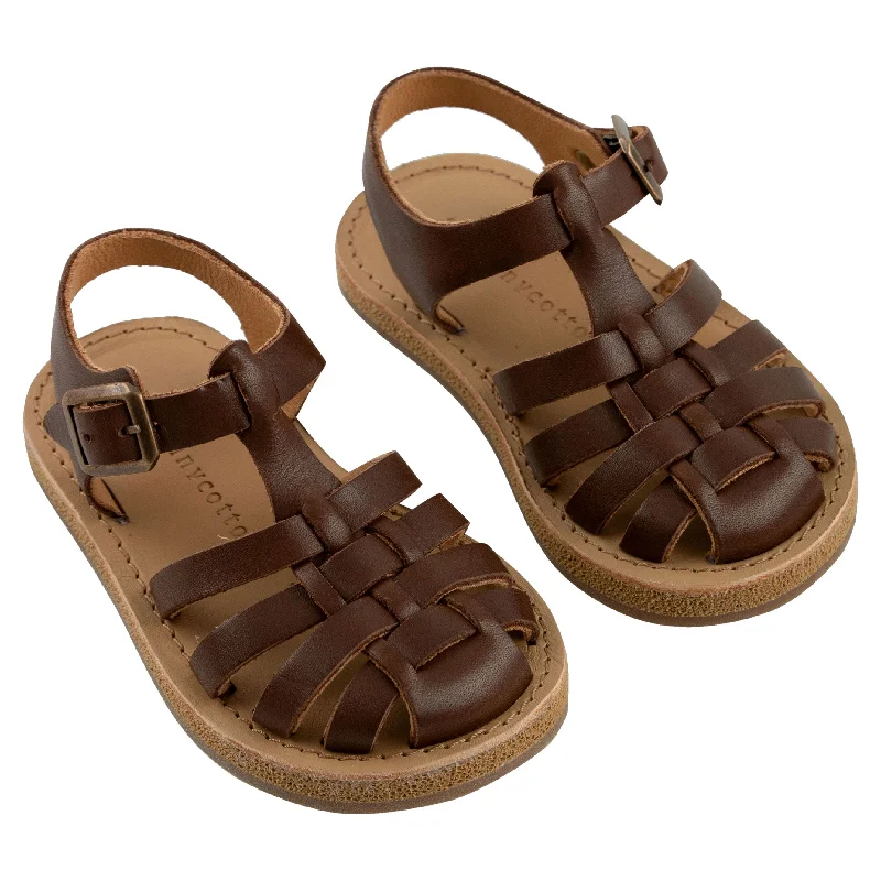 - Summer pet ice matTiny Cottons Chocolate Braided Sandals