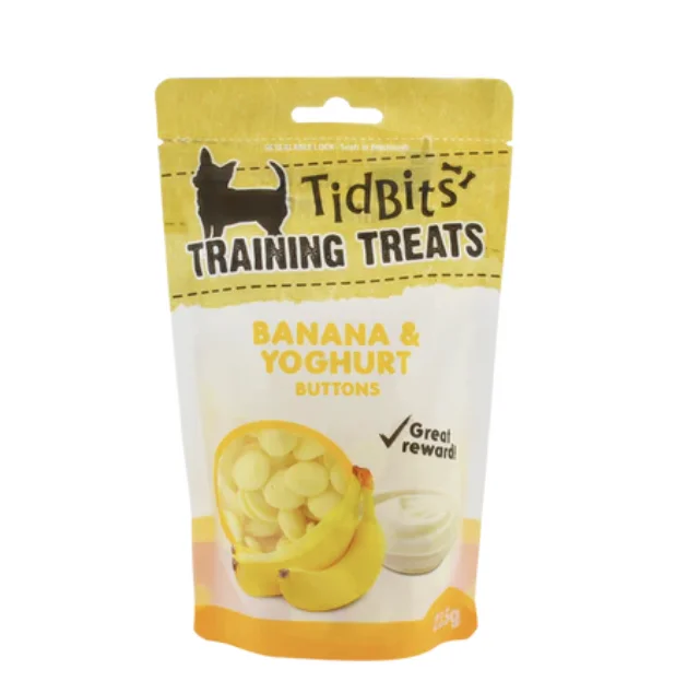 - Dog disposable foam shower gelTidbits Training Treats - Banana & Yoghurt Buttons (225g)