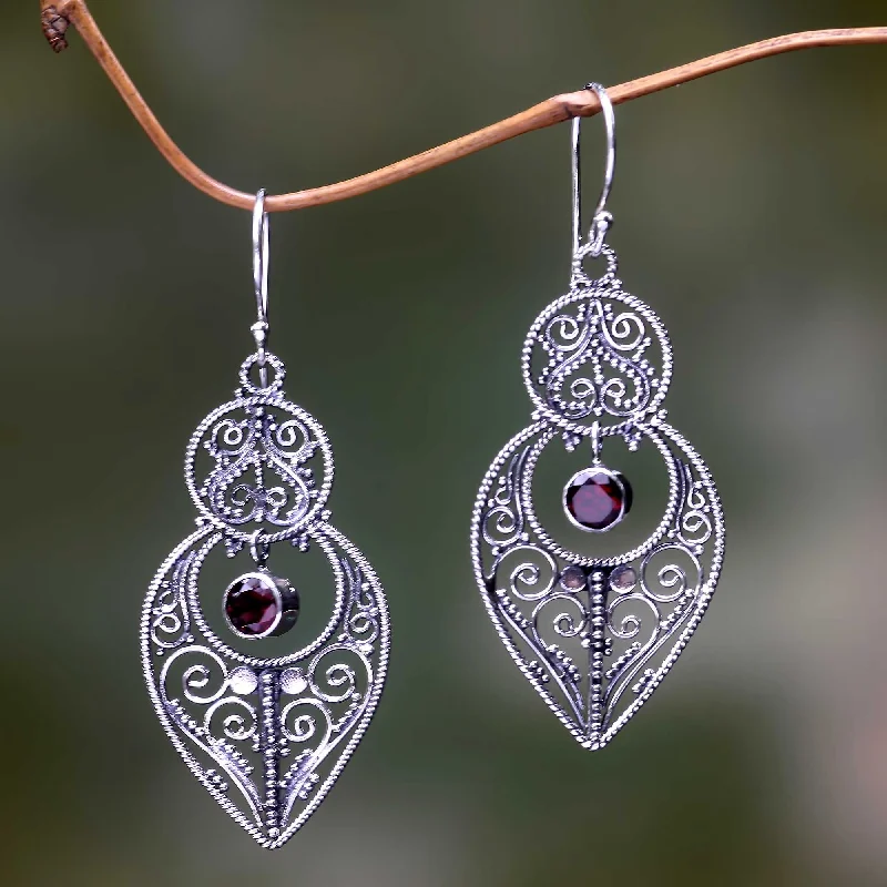 - ​​Christmas pet Christmas clothingMajapahit Glory Balinese Sterling Silver Dangle Earrings with Garnet