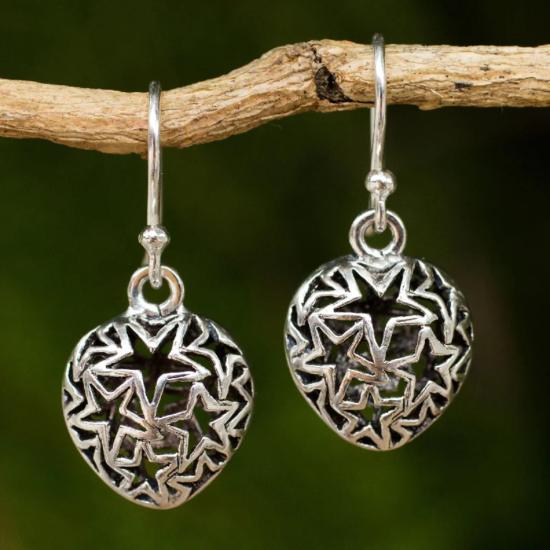 Pet ProductsSuperstar Sterling Silver Star Filigree Earrings from Thailand