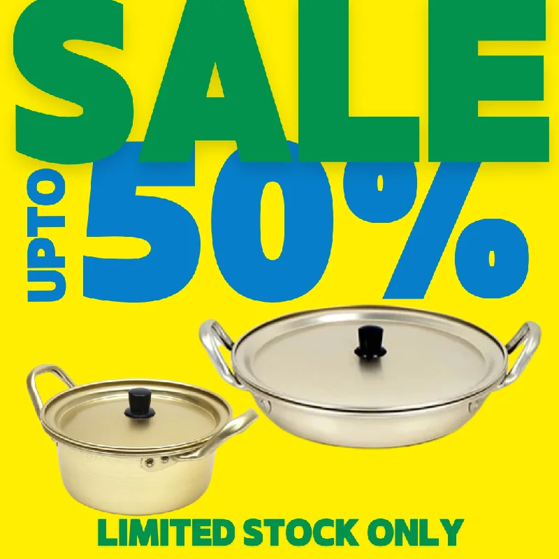  -Splash-proof food bowl AND Anti-choking slow food bowlHOTTEST PRICE🎉 양은 냄비 양수 / 전골 냄비 Yellow Doubble Handle/Hot Pot  16cm/22cm