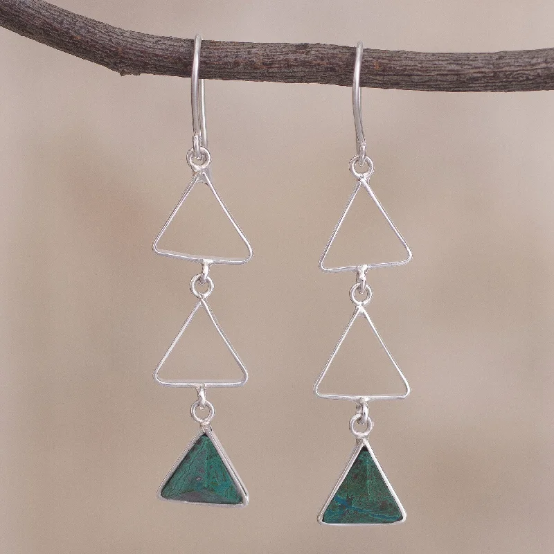 - Automatic temperature adjustment cat bedGreen Triad Peruvian Sterling Silver and Chrysocolla Dangle Earrings