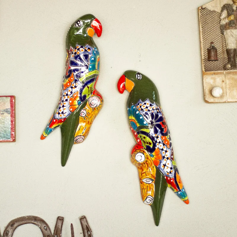  -Anti-scratch sofa protective coverParrot Friends Ceramic Parrot Wall Sculptures from Mexico (Pair)