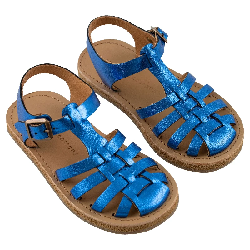 - Cat stress soothing sprayTiny Cottons Lapis Blue Metallic Braided Sandals