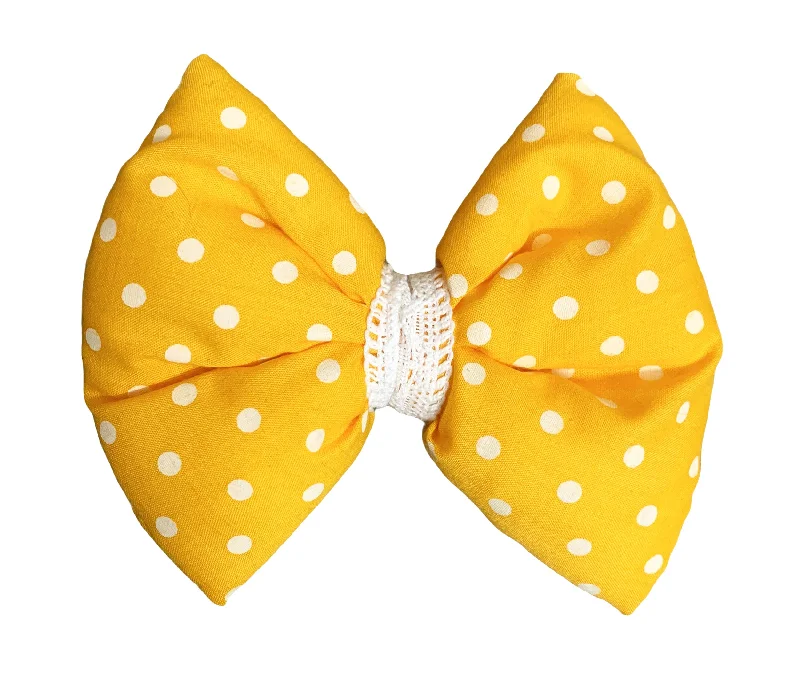 Classification by pet type:Dog Bow Tie: Sunshine Polka Dot Pet Bow Tie