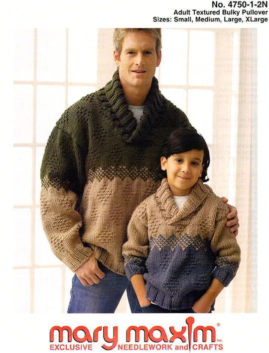 ---Adult Textured Bulky Pullover Pattern