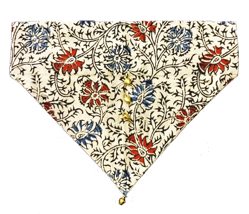 Pet rehabilitation recovery clothes (such as post-operative clothes)Dog Bandana: Kalamkari with Ghungaroos from Andhra Pradesh