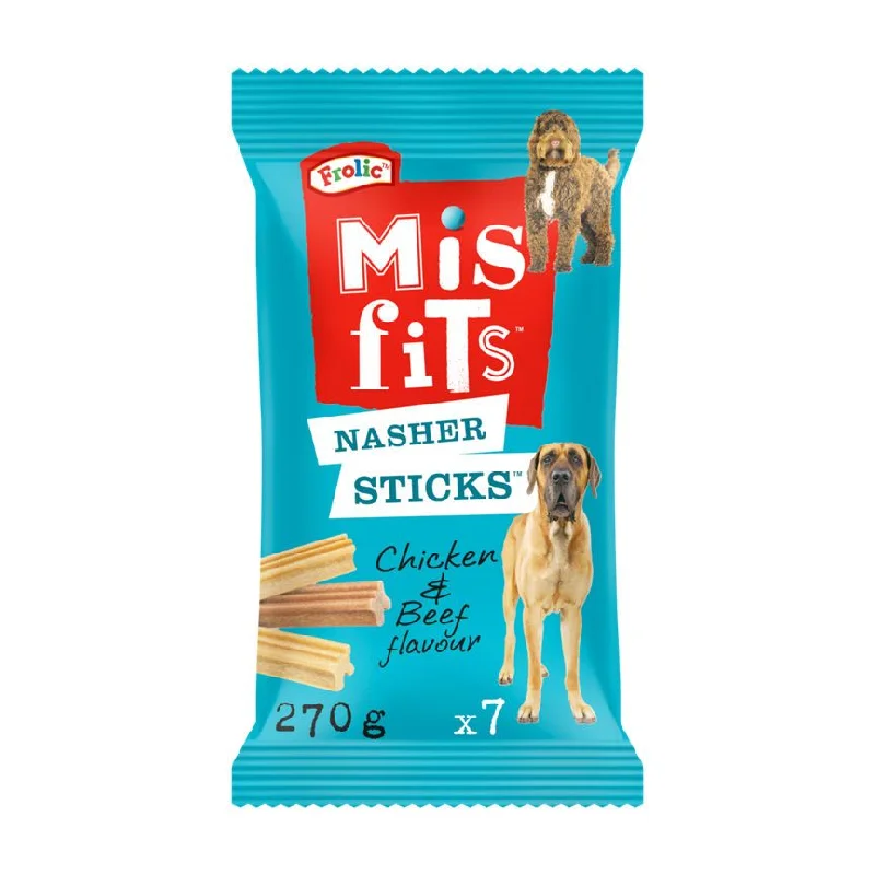 - Food for picky dogsMisfits Nasher Sticks Adult Large Dog Treats with Chicken and Beef