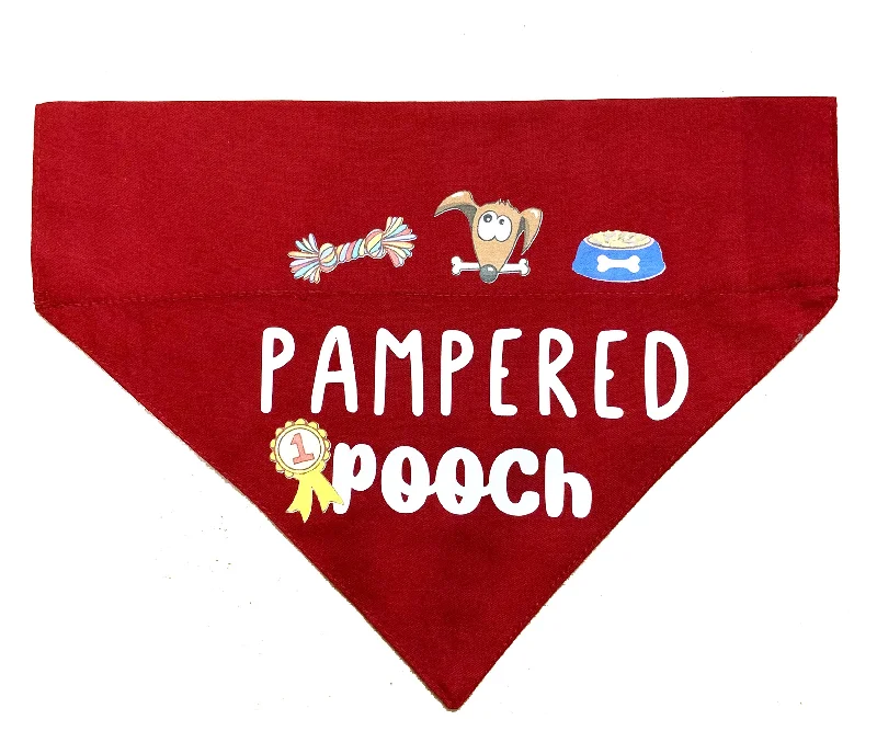 Pet fashion clothesDog Bandana: Pampered Pooch Bandana for Dogs (Red)