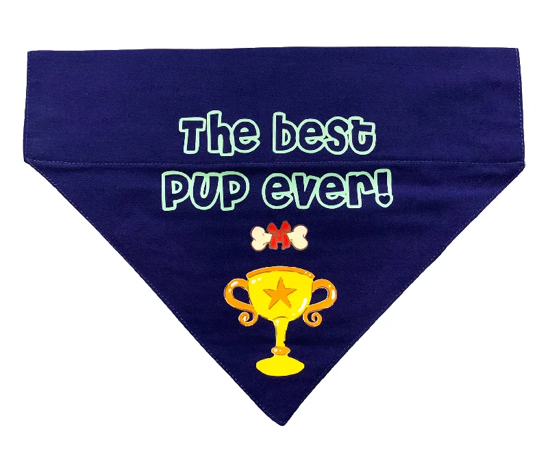 Pet cartoon pattern clothesDog Bandana: The Best Pup Ever Bandana for Dogs (Blue)