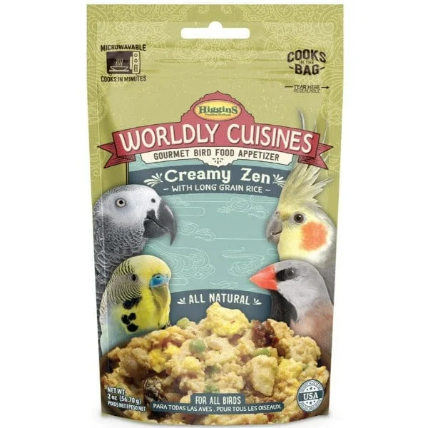 - Parrot climbing and standing wooden frameHiggins Worldly Cuisines Creamy Zen Bird Food Appetizer