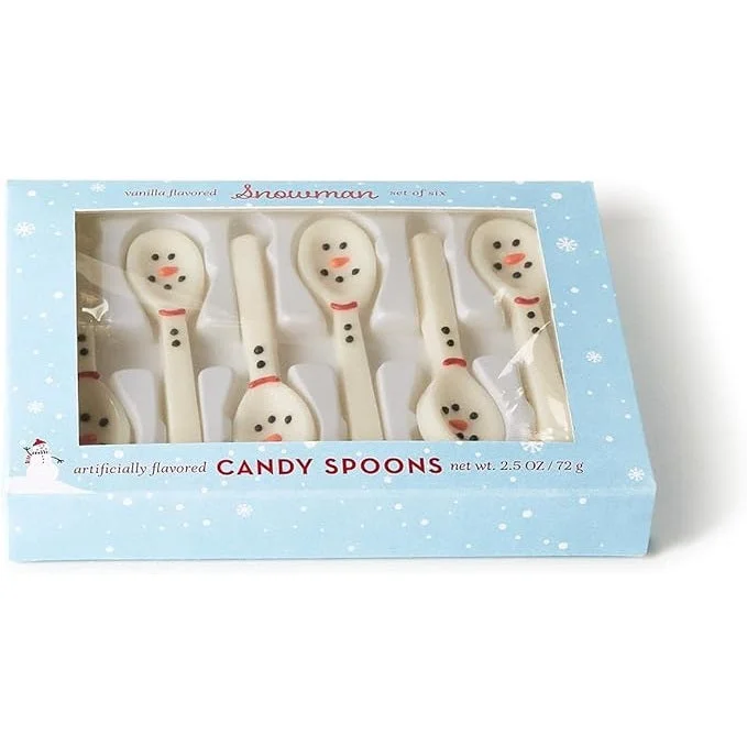 - ​​Christmas pet Christmas clothingSet of 6 Edible Vanilla Flavor Candy Snowman Spoons in Gift Box