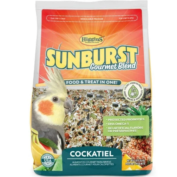  -Splash-proof food bowl AND Anti-choking slow food bowlSunburst Gourmet Blend Cockatiel Food